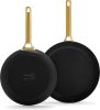 2 Piece Ceramic Nonstick Frying Pan Set (Black)