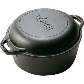 Cast Iron 5 Quart Seasoned Double Dutch Oven