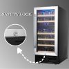 15 Inch Wine Cooler Refrigerators 28 Bottle Fast Cooling Low Noise Wine Fridge with Professional Compressor Stainless Steel, Digital Temperature Contr