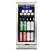 Built-in and Freestanding 15" Mini Beverage Refrigerator/Wine Cabinet, 120 Cans, 34-65Â¬âˆžF, Quiet, Adjustable Shelves, LED Lighting, ETL , Touch Contro