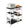 35.5" Kitchen Baker's Rack Utility Storage Shelf Microwave Stand 3-Tier 3-Tier Table For Spice Rack Organizer Workstation Dark Brown