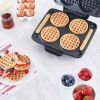 Multi Mini Waffle Maker: Four Mini Waffles, Perfect for Families and Individuals, 4 Inch Dual Non-stick Surfaces with Quick Release & Easy Clean