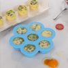 7 Holes Egg Bites Molds Silicone with Lid Reusable Baby Food Storage Container Freezer Ice Cube Trays Steamed Cake Mold Egg Poacher Instant Pot Access