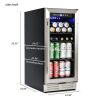 Built-in and Freestanding 15" Mini Beverage Refrigerator/Wine Cabinet, 120 Cans, 34-65Â¬âˆžF, Quiet, Adjustable Shelves, LED Lighting, ETL , Touch Contro