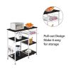 35.5" Kitchen Baker's Rack Utility Storage Shelf Microwave Stand 3-Tier 3-Tier Table For Spice Rack Organizer Workstation Dark Brown