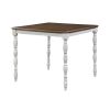 ACME Bettina 5PC COUNTER HEIGHT TABLE SET Beige Fabric; Antique White & Weathered Oak Finish DN01439