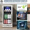 Built-in and Freestanding 15" Mini Beverage Refrigerator/Wine Cabinet, 120 Cans, 34-65Â¬âˆžF, Quiet, Adjustable Shelves, LED Lighting, ETL , Touch Contro