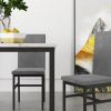 5-piece dining table set 5-piece set with faux marble tabletop and 4 durable gray velvet chairs, perfect for kitchen, breakfast area, living room.