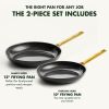 2 Piece Ceramic Nonstick Frying Pan Set (Black)