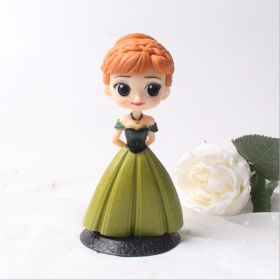 Cake Decorative Ornaments 2nd Generation Princess Elsa Princess Anna Hand-made Model Scene Decoration (Option: Anna Black Background)