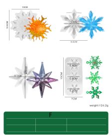 Christmas Tree Bell Christmas Snowflake Pendant Silicone Mold (Option: F)