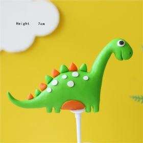 Baking cake decoration pottery dinosaur baby doll (Option: Green original)