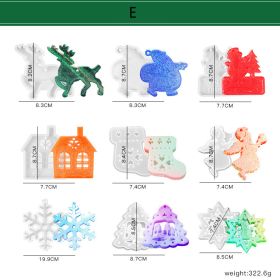 Christmas Tree Bell Christmas Snowflake Pendant Silicone Mold (Option: E)