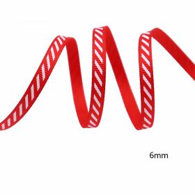 Diagonal Stripe Rib Ribbon Holiday Decoration (Option: red-100 Yards)