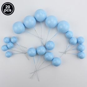 Candy-colored Decorative Round Ball Glossy Ornaments (Option: Blue-All-20PCS)