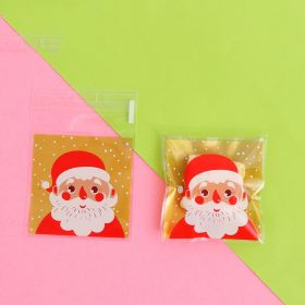 Christmas Old Man Sleigh Self-adhesive Self-sealing Cookie Packaging Bags (Option: Goldbottom old man)