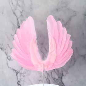 Feather wings cake decoration card (Color: Pink)