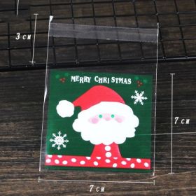 Christmas Old Man Sleigh Self-adhesive Self-sealing Cookie Packaging Bags (Option: Snowflake old man)