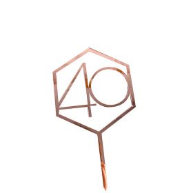 Cake Insertion Anniversary Birthday Cake Decoration Baking Decoration (Option: Rose gold-Style40)