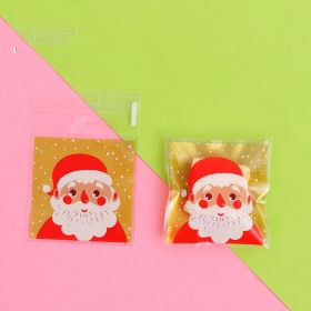 Christmas Old Man Sleigh Self-adhesive Self-sealing Cookie Packaging Bags (Option: Gold bottom old man)