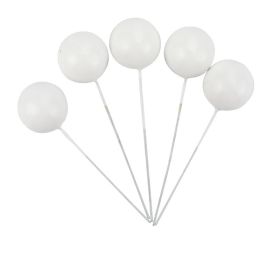 Candy-colored Decorative Round Ball Glossy Ornaments (Option: White-3cm-5PCS)