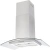 36 inch Stainless Steel Island Mount Range Hood 900CFM Tempered Glass w/LED Lights