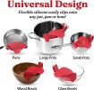 Kitchen Snap N Strain Pot Strainer and Pasta Strainer - Adjustable Silicone Clip On Strainer for Pots, Pans, and Bowls - Gray