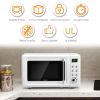 700W Retro Countertop Microwave Oven with 5 Micro Power and Auto Cooking Function