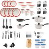 Kitchen In A Box 83-Piece Combo Set, Red