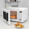 700W Retro Countertop Microwave Oven with 5 Micro Power and Auto Cooking Function