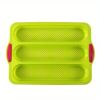 1pc; Silicone Baguette Pan; French Bread Baking Pan; Perforated 3 Loaves Baguettes Bakery Tray; Baking Tools; Kitchen Gadgets; Home Kitchen Items