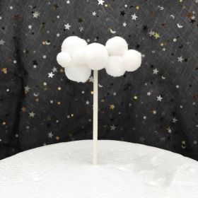 Creative Large And Small Cloud Cake Decoration Card (Option: White-Small)