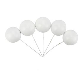 Candy-colored Decorative Round Ball Glossy Ornaments (Option: White-4cm-5PCS)